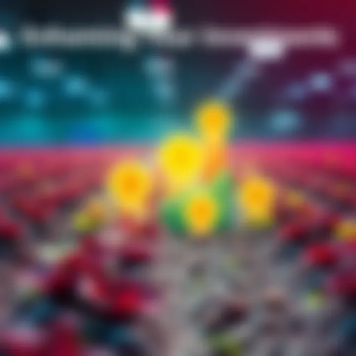 A visualization of digital farming with icons of PLS and PLSX, representing growth and opportunities in cryptocurrency.