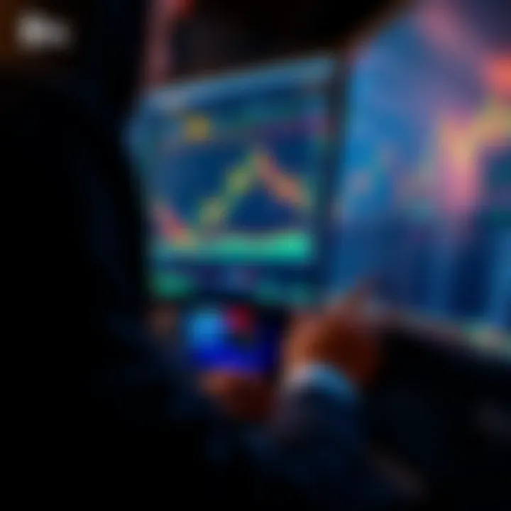 A person analyzing charts on a computer screen while reviewing ETH swap prices and strategies to minimize slippage.