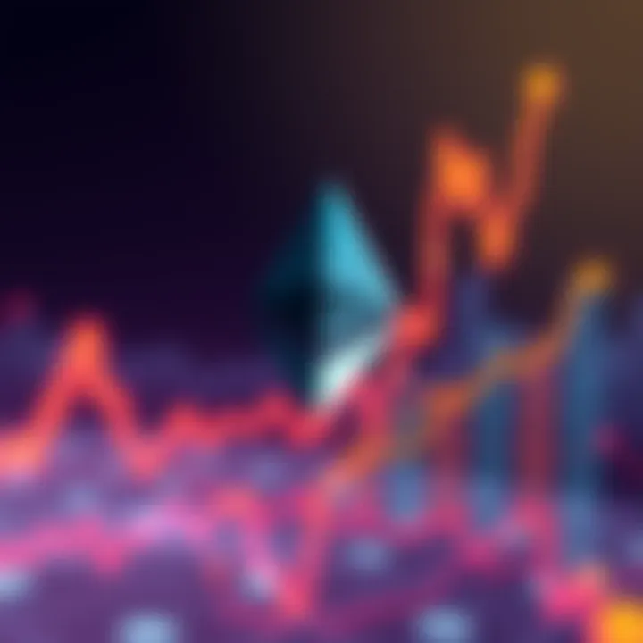Ethereum symbol overlaying a chart showing rising financial trends in the DeFi market
