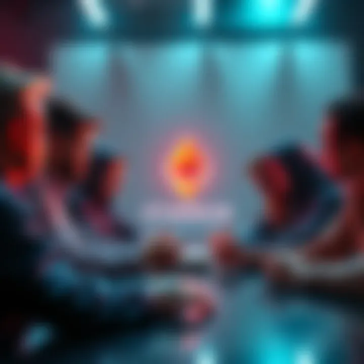 Group of developers discussing plans for Ethereum's price increase and community growth