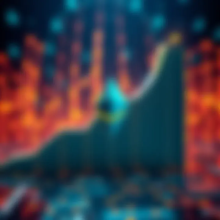 A graphic showing a rising trend line representing Ethereum's gas limit increase over four years, with blockchain symbols in the background.
