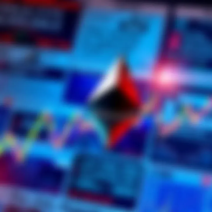 Visual representation of Ethereum price fluctuations against a backdrop of news headlines