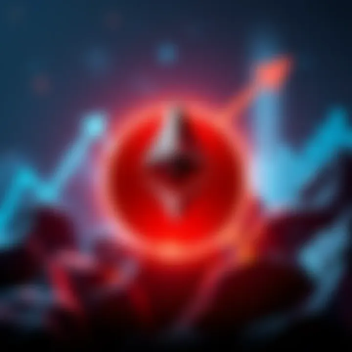 Ethereum logo surrounded by a bullish graph arrow, indicating positive market movement ahead of the Pectra upgrade.