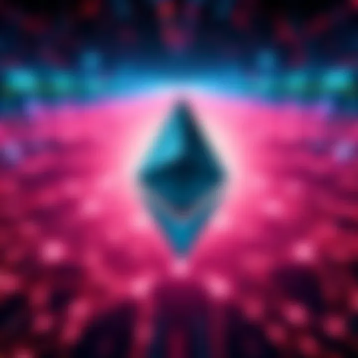 An artistic representation of Ethereum's future with enhanced privacy features, showcasing a network shielded from prying eyes.