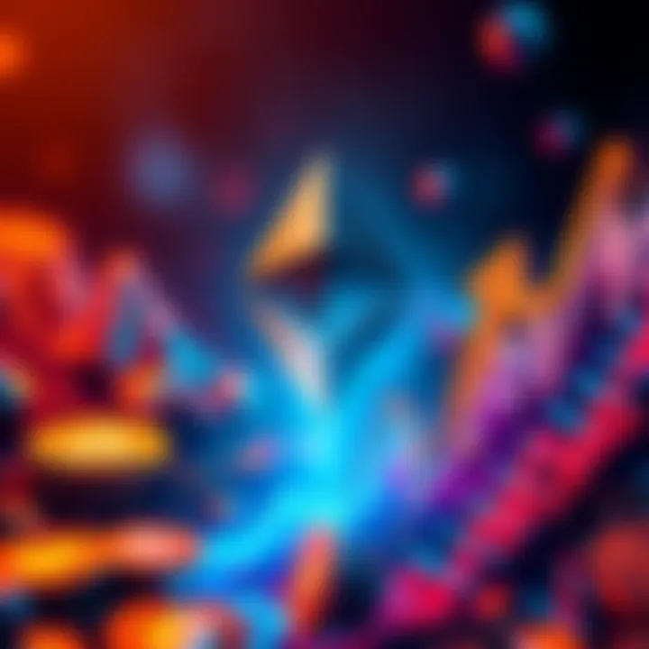 Ethereum's logo with an upward arrow symbolizing its recovery against Bitcoin