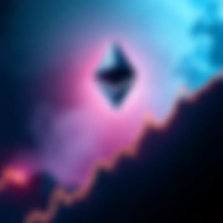Ethereum logo soaring above a graph indicating a rise, symbolizing the push towards $4000