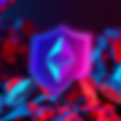 Graphic showing Ethereum logo with a shield symbol, representing strong security due to high staked ETH value