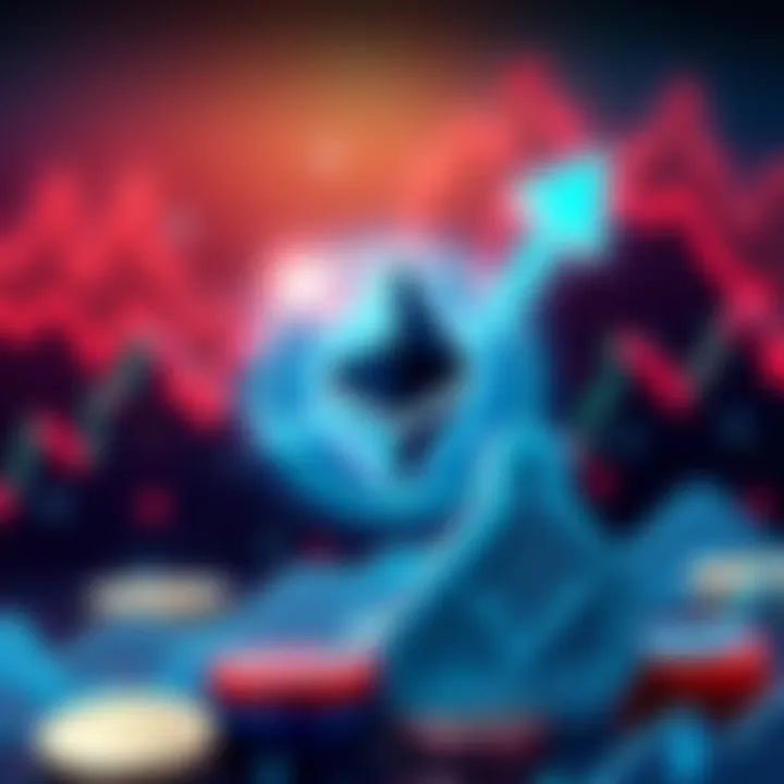 Ethereum Surge Prediction A graphic showing Ethereum's logo with an upward arrow representing a price increase to $20K by 2026, surrounded by financial charts and tokens.