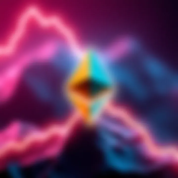 Ethereum Logo with Upward Trend Graphic showing Ethereum logo with a rising trend line, symbolizing a price increase.