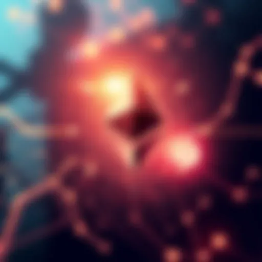 Graphic showing Ethereum logo with speed and security symbols representing 10,000 TPS and quantum resistance goals