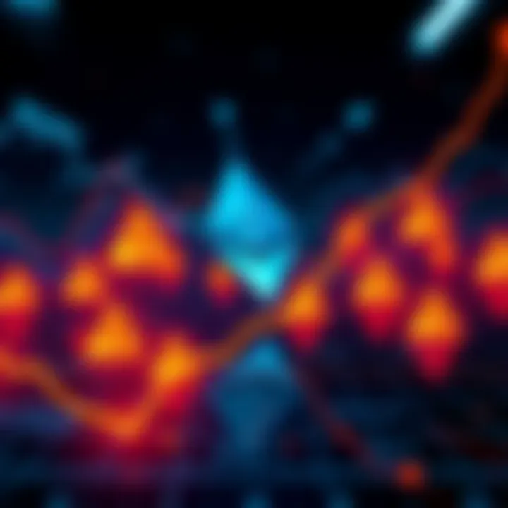 A graphic showing an increase in Ethereum transaction activity with warning symbols for dusting attacks