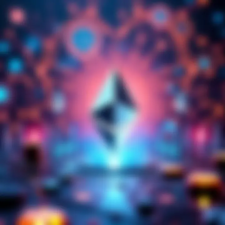 Ethereum and AI Funding A digital illustration showing Ethereum symbol with AI elements in the background, representing investment opportunities in artificial intelligence.