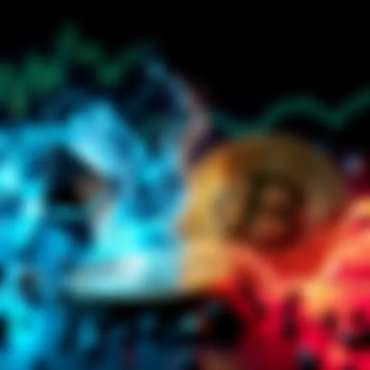 Ethereum vs Bitcoin: The Crypto Clash A dynamic visual comparing Ethereum and Bitcoin, showcasing their unique features and market positions.