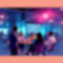 A group of people engaging in conversation about Ethereum topics, sharing news and price updates in a casual setting.