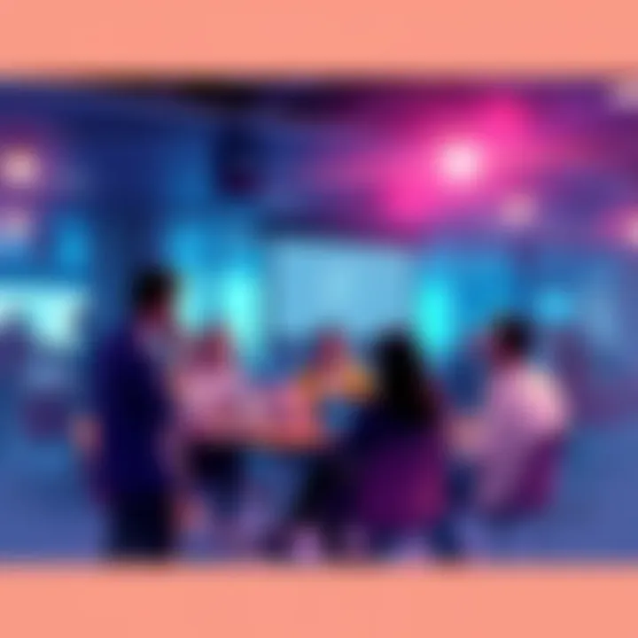 A group of people engaging in conversation about Ethereum topics, sharing news and price updates in a casual setting.