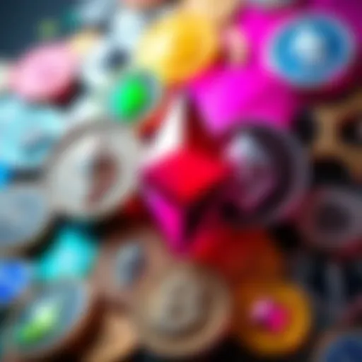 Logos of Ethereum and various competing cryptocurrencies in a visual comparison