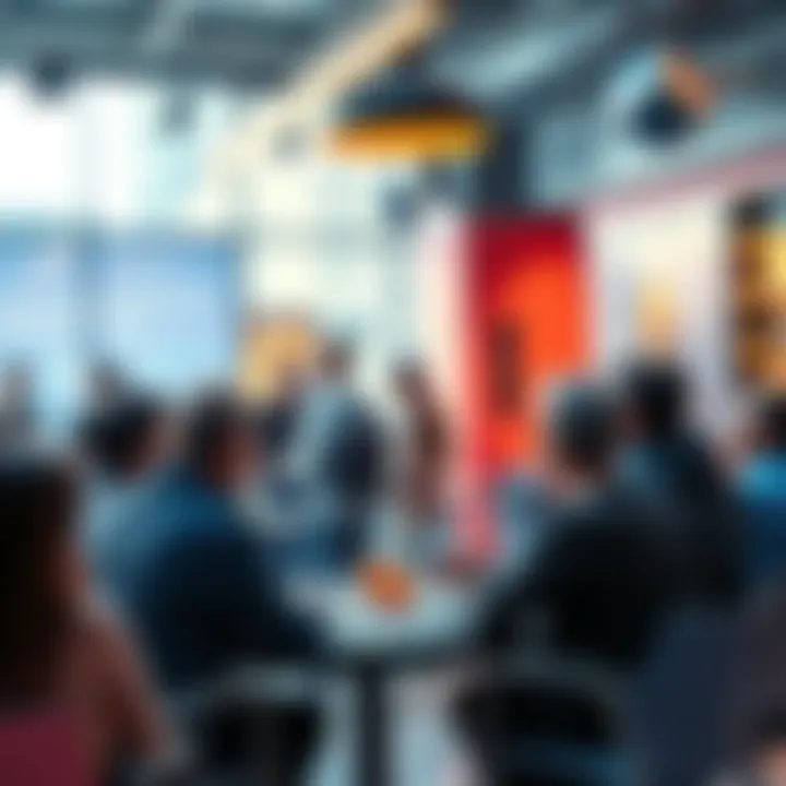 A group of people discussing Ethereum topics, sharing ideas and insights in a lively environment.