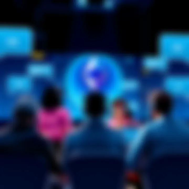 A group of people discussing Ethereum topics online, with chat bubbles and Ethereum logo in the background.