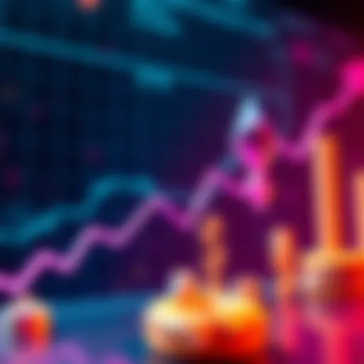 Chart showing upward trends for Ethereum and DONUT with dollar signs and arrows indicating potential price increases
