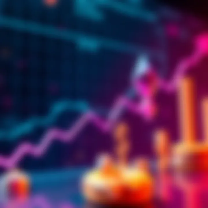 Chart showing upward trends for Ethereum and DONUT with dollar signs and arrows indicating potential price increases