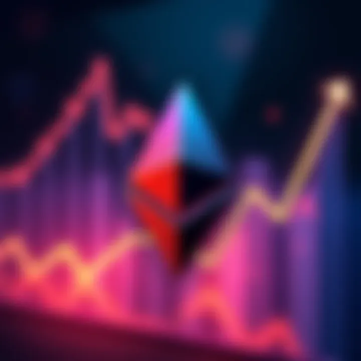 A visual representation of the Ethereum logo alongside a rising financial graph, symbolizing its impact on modern finance.