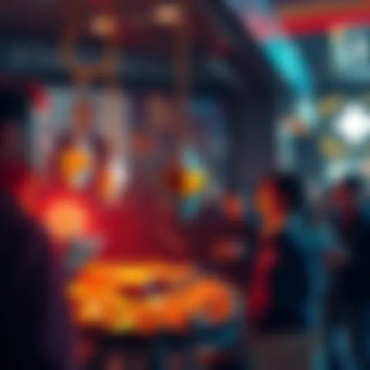 A representation of the Ethereum Foundation selling ETH, with coins being exchanged and people observing with curiosity.