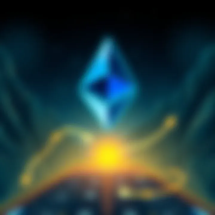 Ethereum Foundation Sells ETH An illustration showing the Ethereum logo and a representation of a financial transaction with arrows pointing towards a mining facility.