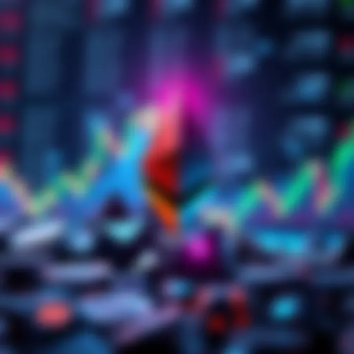 A graphic showing Ethereum's market value growth to $460 billion, with a backdrop of financial charts and symbols