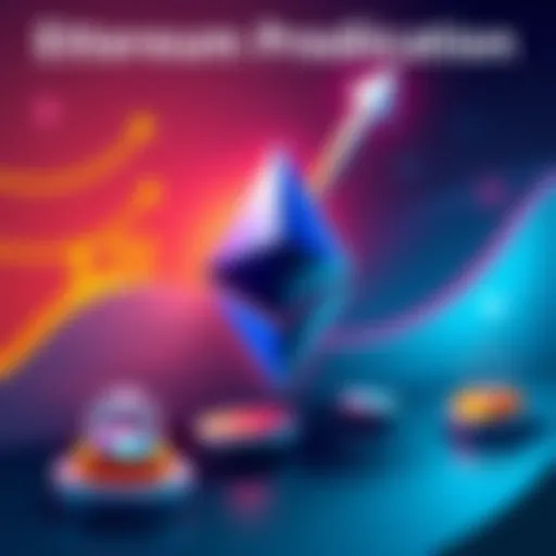 Illustration showing Ethereum symbol with an upward arrow, reflecting growth predictions towards $30K by 2029, alongside icons representing real-world assets and quantum computing.