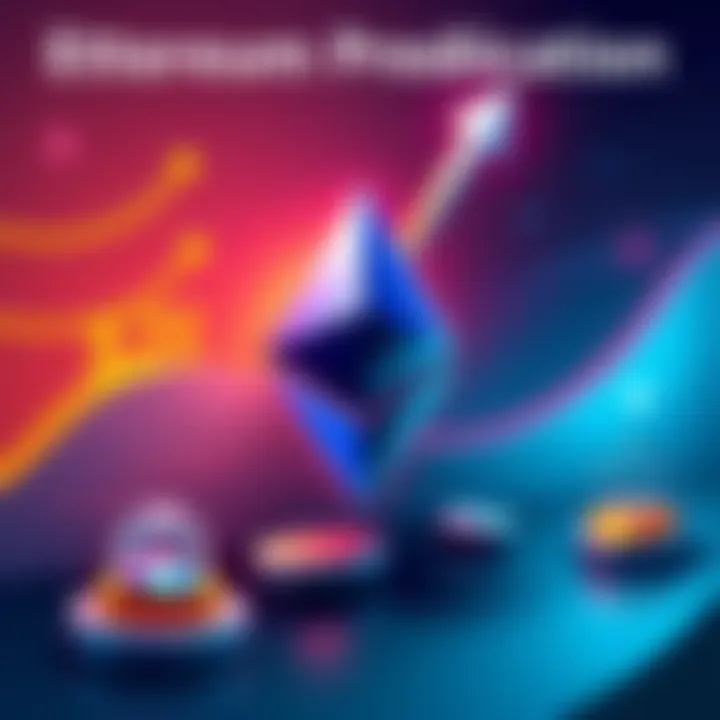 Illustration showing Ethereum symbol with an upward arrow, reflecting growth predictions towards $30K by 2029, alongside icons representing real-world assets and quantum computing.