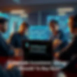 A group of crypto enthusiasts discussing Ethereum investment strategies over a laptop showing market charts.