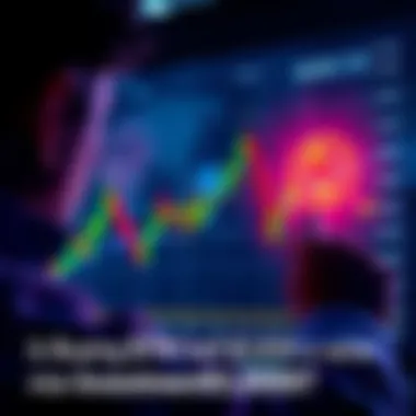 Person analyzing Ethereum price chart with falling trend