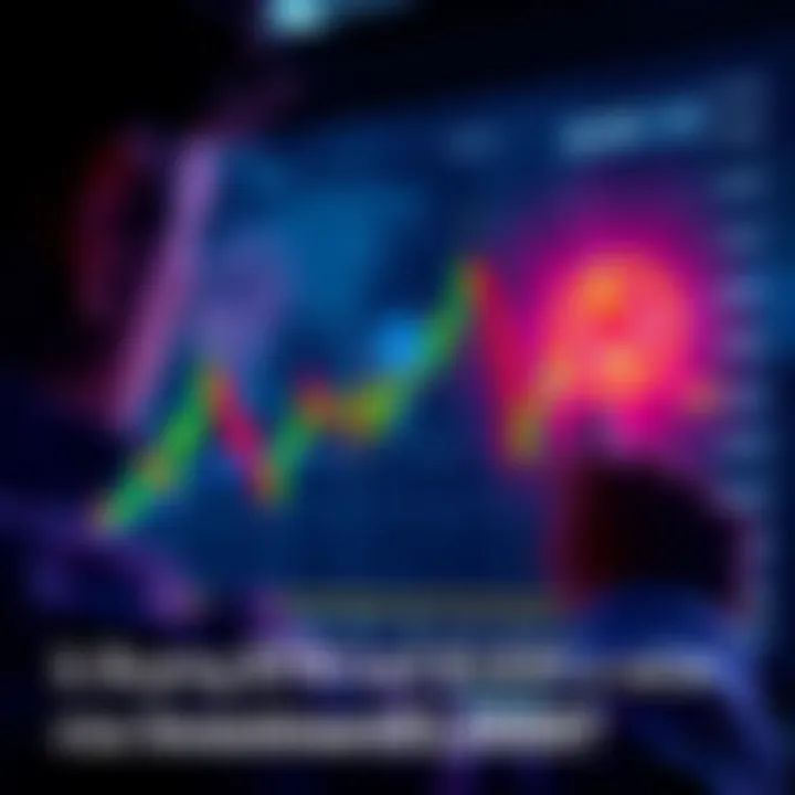 Person analyzing Ethereum price chart with falling trend