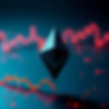 The Ethereum logo displayed alongside a downward trend line, representing recent losses and challenges faced in the cryptocurrency market.