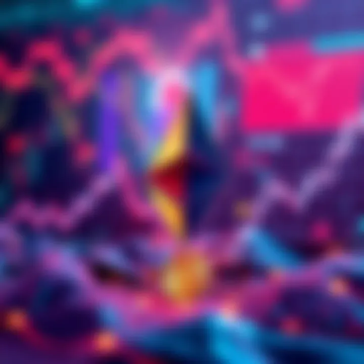 A dynamic representation of Ethereum navigating through macroeconomic threats with fluctuating graphs and digital currency symbols.