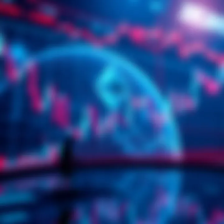 Graph showing fluctuating Ethereum prices with symbols representing buyers and sellers