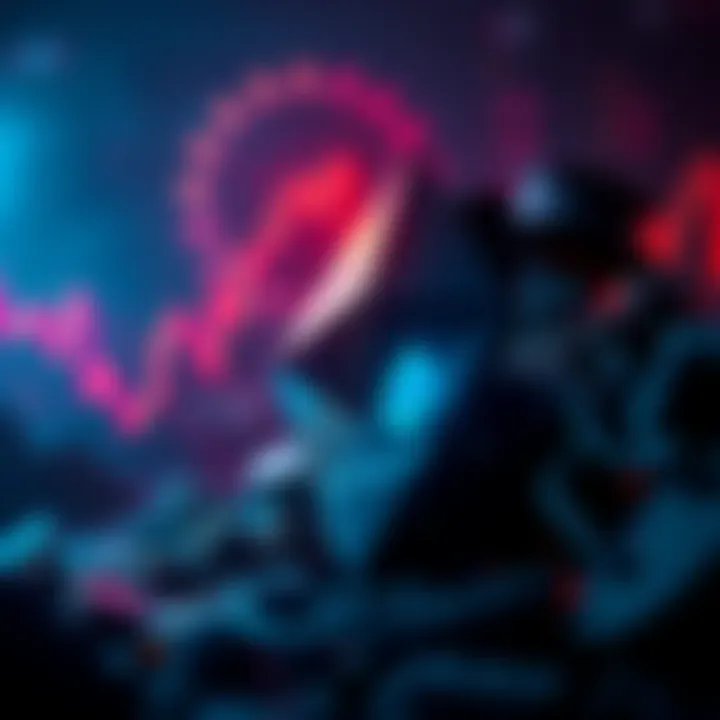 A digital representation of Ethereum's decline with visual elements implying loss and uncertainty, featuring a darkened cryptocurrency graph.