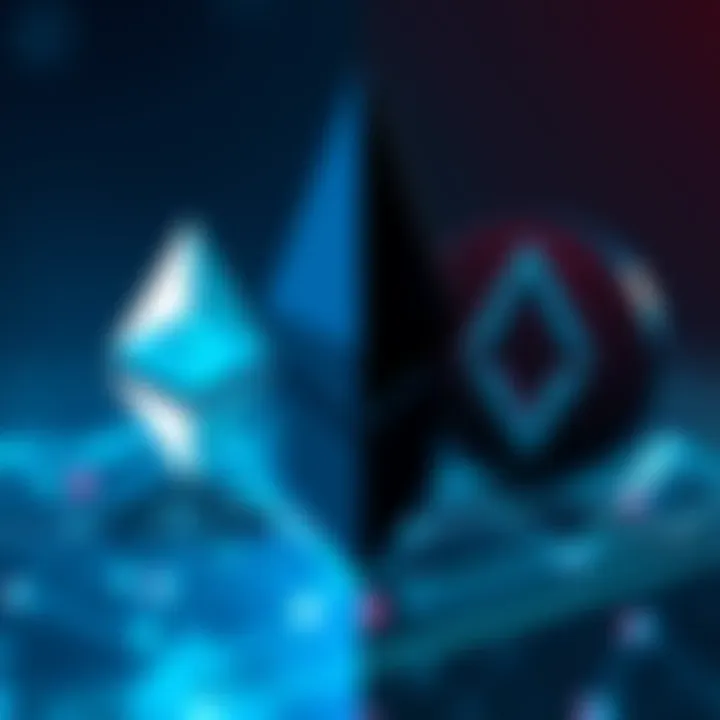 A split image showing Ethereum's logo on one side with a privacy shield and Monero's logo on the other side with a question mark, indicating the future relationship between the two.
