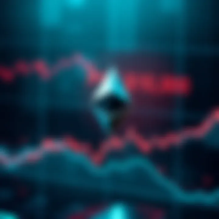 A graph indicating Ethereum's fluctuating value approaching $1,000