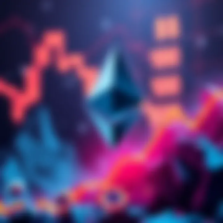 Ethereum price prediction Graphic showing Ethereum logo with an upward trend and $10,000 mark in the background
