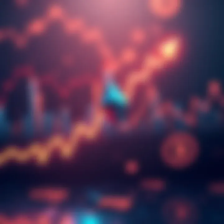 An upward graph line showcasing Ethereum's rising value with altcoin symbols in the background.