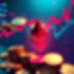 A graph showing Ethereum's price rising above $3,000 with digital coins in the background.