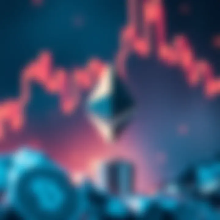 A digital illustration showing the Ethereum logo with a rising graph in the background, symbolizing its recent milestone of $3000, and highlighting excitement in the cryptocurrency market.