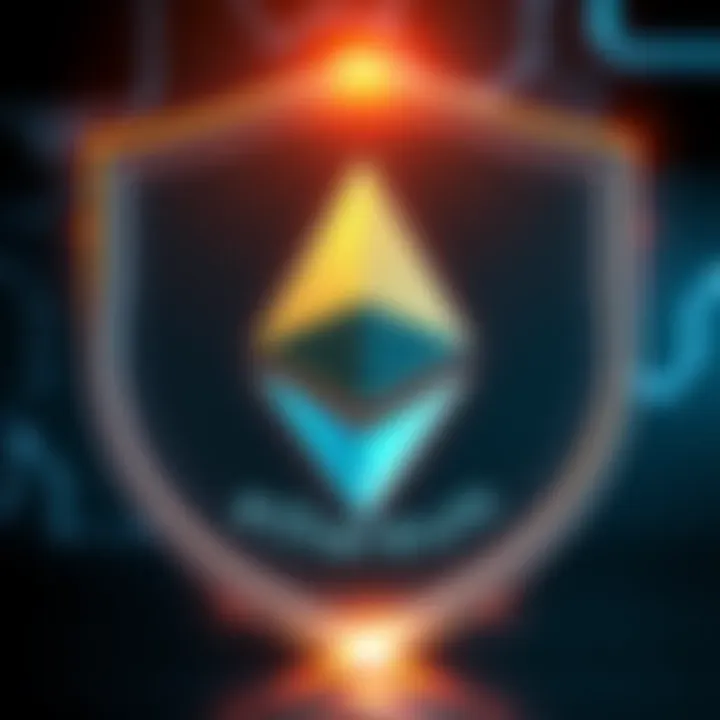 Ethereum Icon with Security Shield A graphic showing the Ethereum logo with a shield symbolizing security and protection, representing the $292 million DeFi exploit and its impact on Ethereum's reputation.