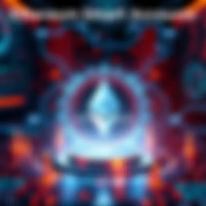 Graphic showing Ethereum logo with a futuristic digital interface indicating smart accounts features.