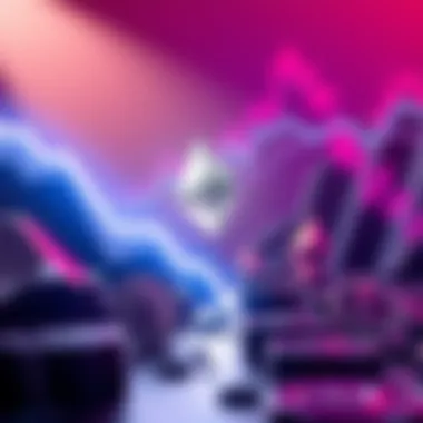 Ethereum Supply Decrease A visual representation showing Ethereum's declining supply reserves with a downward trend line and Ethereum symbols, indicating potential market changes.