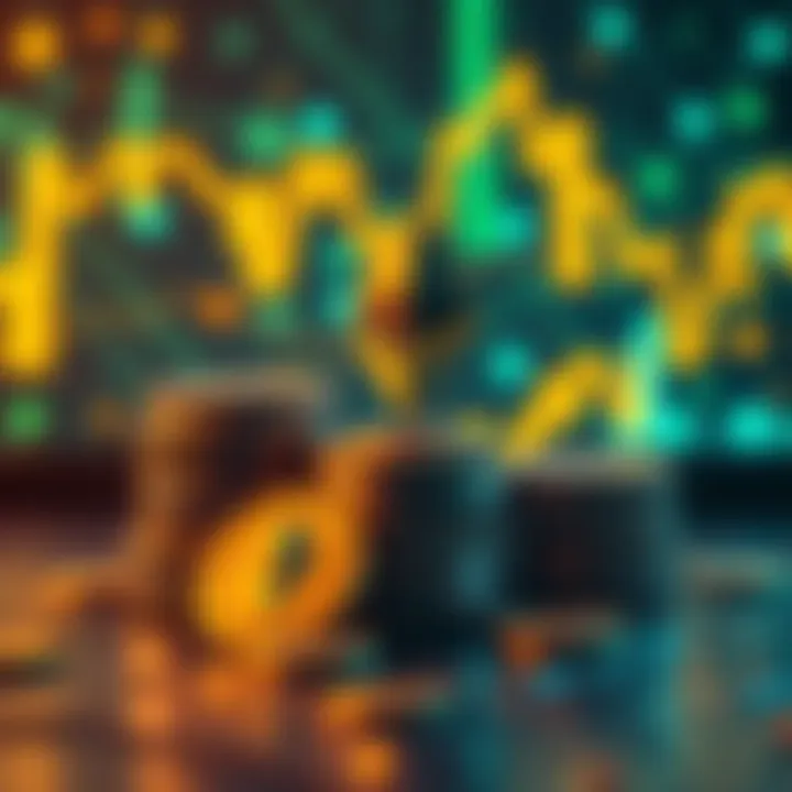 An illustration showing Ethereum coins stacking up, representing the increase in Ethereum's supply after the Merge, with a backdrop of digital network elements.