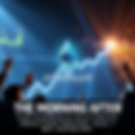 Ethereum logo with an upward trending graph and excited investors celebrating success