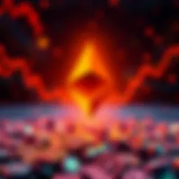 Ethereum logo with a background of tokenized assets representing $300 billion