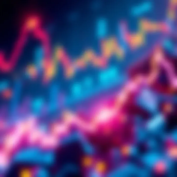 A dynamic visual representation of top Ethereum tokens trending this week with vibrant colors and graphics illustrating market trends and trading volume.